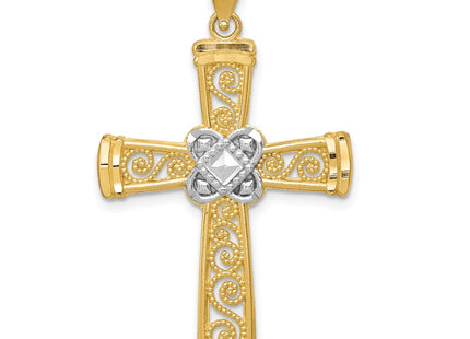 14k Yellow & Rhodium Pendants Style K6321 - Classique Jewelry Inc.