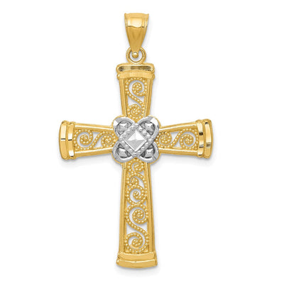 14K gold cross pendant