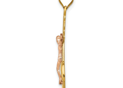 14k Tri-Color Mariner Crucifix Pendant, 31 x 17mm