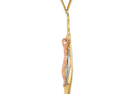 14K gold crucifix pendant, alternate view