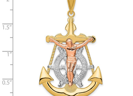 14K gold crucifix pendant, another view
