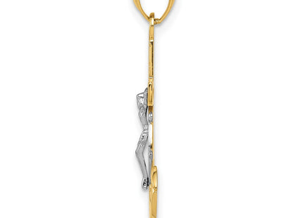 14K gold crucifix pendant, alternate view