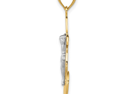 14k Yellow & Rhodium Pendants Style K6331 - Classique Jewelry Inc.