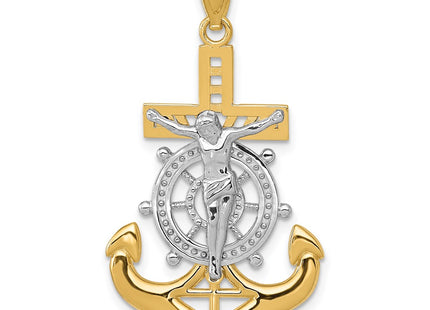 14k Yellow & Rhodium Pendants Style K6331 - Classique Jewelry Inc.