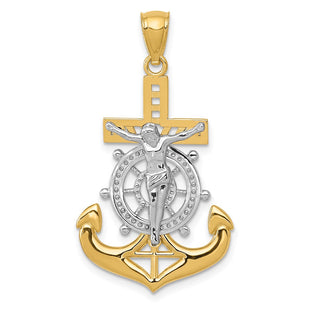 14k Yellow & Rhodium Pendants Style K6331 - Classique Jewelry Inc.