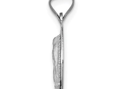 14k White Gold Our Lady of Guadalupe Semi-solid Round Pendant (Style K6336)