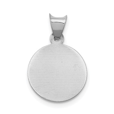 14K White Gold Our Lady of Guadalupe Semi-solid Round Pendant, 13.07 x 12.85mm