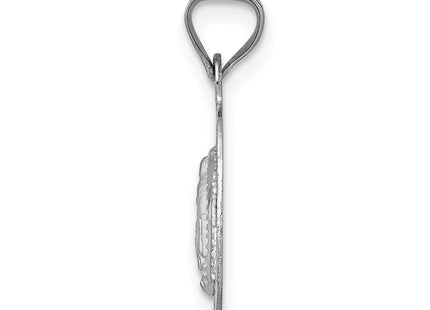 14K white gold oval pendant, alternate view
