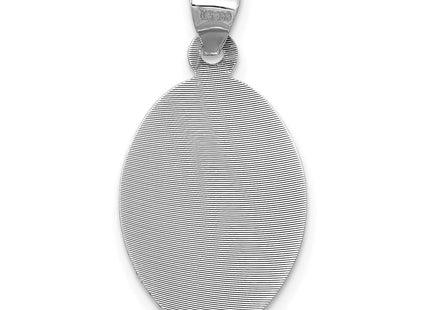 14k White Gold Our Lady of Guadalupe Semi-solid Oval Pendant (Style K6338)