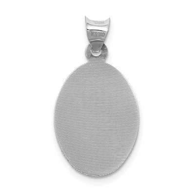 14K White Gold Our Lady of Guadalupe Semi-solid Oval Pendant, 20 x 13.02mm