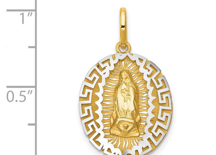 14k Two-Tone Our Lady Of Guadalupe Semi-solid Pendant (Style K6340)