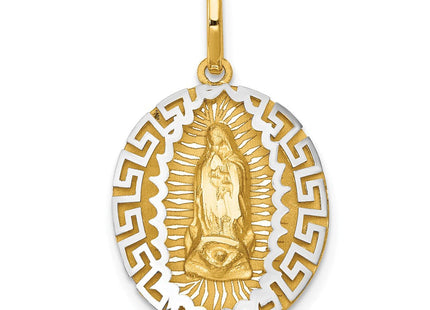 14k Two-Tone Our Lady Of Guadalupe Semi-solid Pendant (Style K6340)