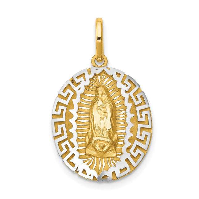 14k Two-Tone Our Lady Of Guadalupe Semi-solid Pendant, 19 x 16.08mm