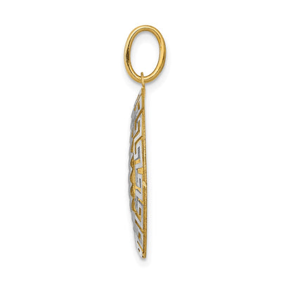 14K Two-Tone Our Lady Of Guadalupe Semi-solid Pendant, 22 x 19mm
