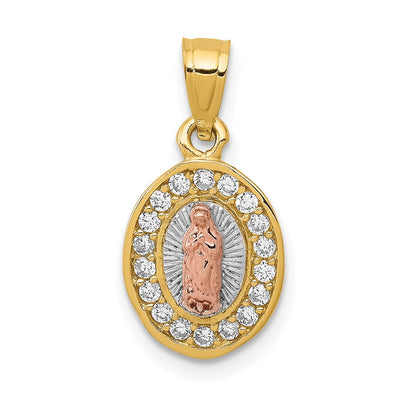 14K gold cubic zirconia pendant