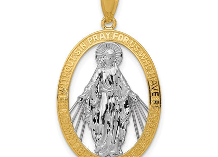 14k Yellow & Rhodium Pendants Style K6352 - Classique Jewelry Inc.