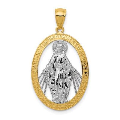 14K gold miraculous medal pendant