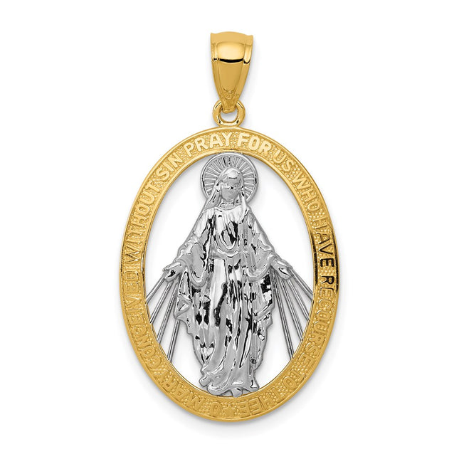 14k Yellow & Rhodium Pendants Style K6352 - Classique Jewelry Inc.