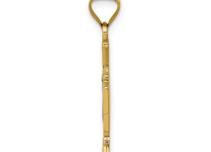 14k Yellow & Rhodium Pendants Style K6356 - Classique Jewelry Inc.