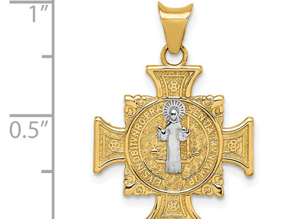 14k Yellow & Rhodium Pendants Style K6356 - Classique Jewelry Inc.