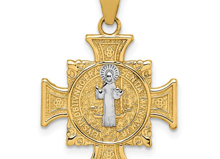 14k Yellow & Rhodium Pendants Style K6356 - Classique Jewelry Inc.