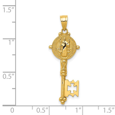 14K San Benito 2-Sided Key Pendant
