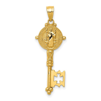 14K gold key pendant