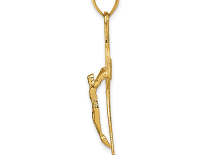 14K gold crucifix pendant, alternate view