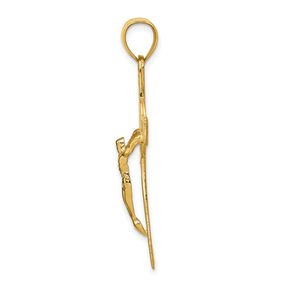 14K San Benito 2-Sided Crucifix Pendant, 42.75 x 22.3mm