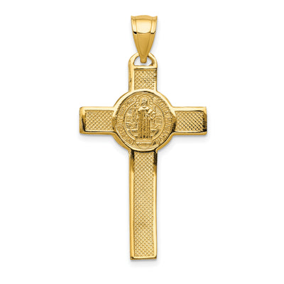 14K San Benito 2-Sided Crucifix Pendant, 42.75 x 22.3mm