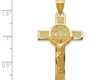 14K gold crucifix pendant, another view