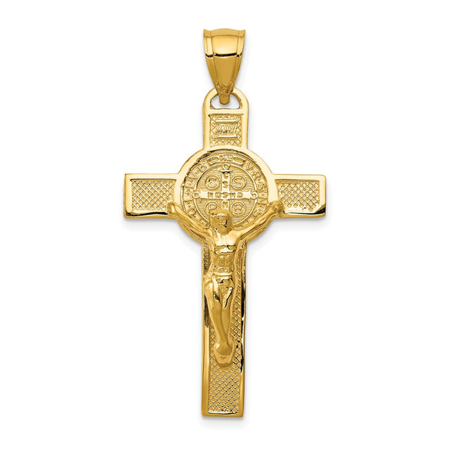 14k San Benito 2-Sided Crucifix Pendant, 42.75 x 22.3mm