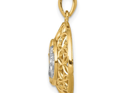 14k Yellow & Rhodium Pendants Style K6370 - Classique Jewelry Inc.