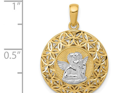 14k Yellow & Rhodium Pendants Style K6370 - Classique Jewelry Inc.