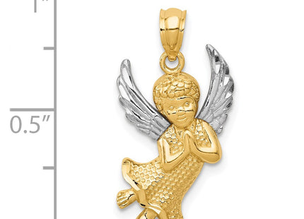 14k Yellow & Rhodium Pendants Style K6372 - Classique Jewelry Inc.