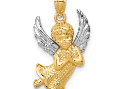 14k Yellow & Rhodium Pendants Style K6372 - Classique Jewelry Inc.