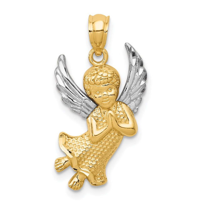 14k Yellow & Rhodium Pendants Style K6372 - Classique Jewelry Inc.