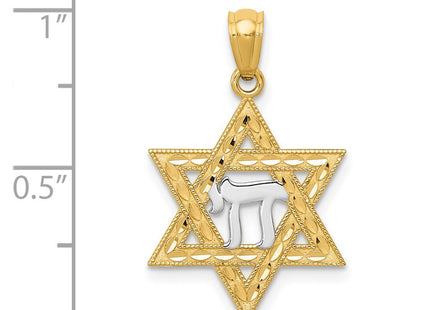 14k Yellow & Rhodium Pendants Style K6373 - Classique Jewelry Inc.