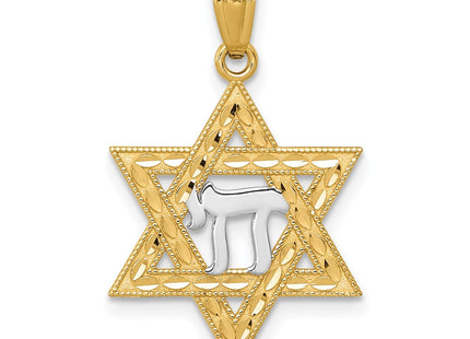 14k Yellow & Rhodium Pendants Style K6373 - Classique Jewelry Inc.