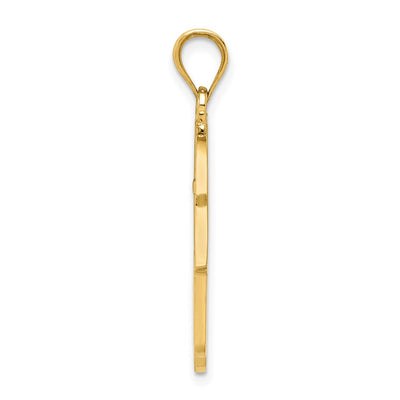 14K Polished Filigree Hamsa Pendant