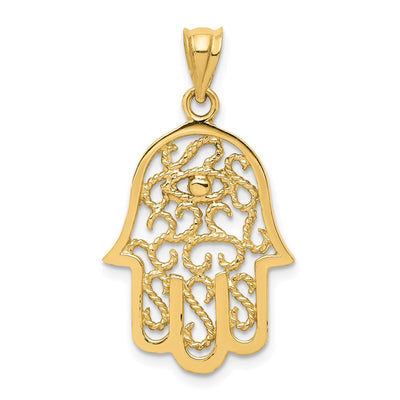 14K gold hamsa pendant