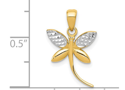 14k Yellow & Rhodium Pendants Style K6379 - Classique Jewelry Inc.