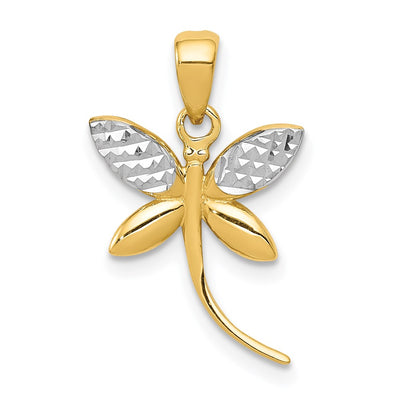 14K gold dragonfly pendant