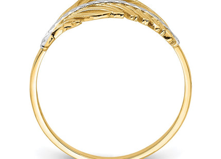 14k Yellow & Rhodium Rings Style K6413 - Classique Jewelry Inc.