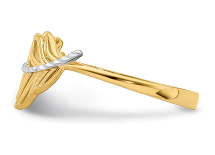 14k Yellow & Rhodium Rings Style K6413 - Classique Jewelry Inc.