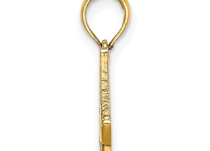 14Ky Script Letter Initial Pendant, 16.4 x 12.67mm