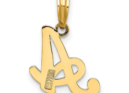 14Ky Script Letter Initial Pendant, 16.4 x 12.67mm