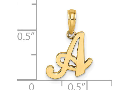 14Ky Script Letter Initial Pendant, 16.4 x 12.67mm