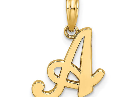 14KY Script Letter A Initial Pendant