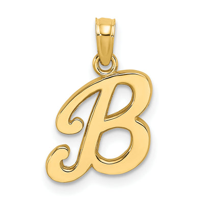 14Ky Script Letter Initial Pendant, 16.4 x 12.67mm